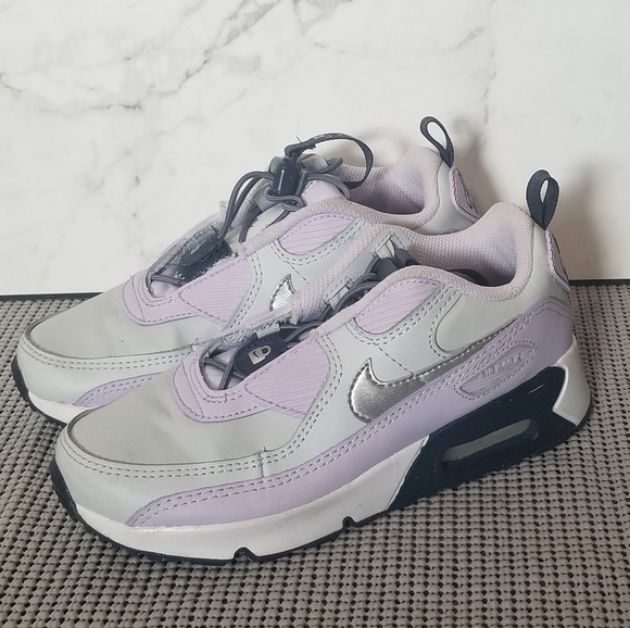 Nike Air Max 90 Toggle TD Pure Platinum Violet Kids Sneakers Shoes 1.5 Youth - Picture 4 of 10